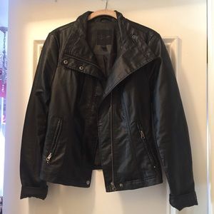 Faux leather biker jacket